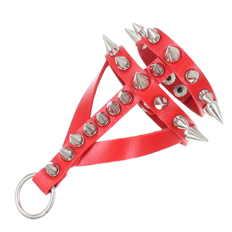 Odos apyrankė gotikinio-punk stiliaus su smaigiais kniedėmis, elektroplatinė apdaila, prekinis ženklas Ova