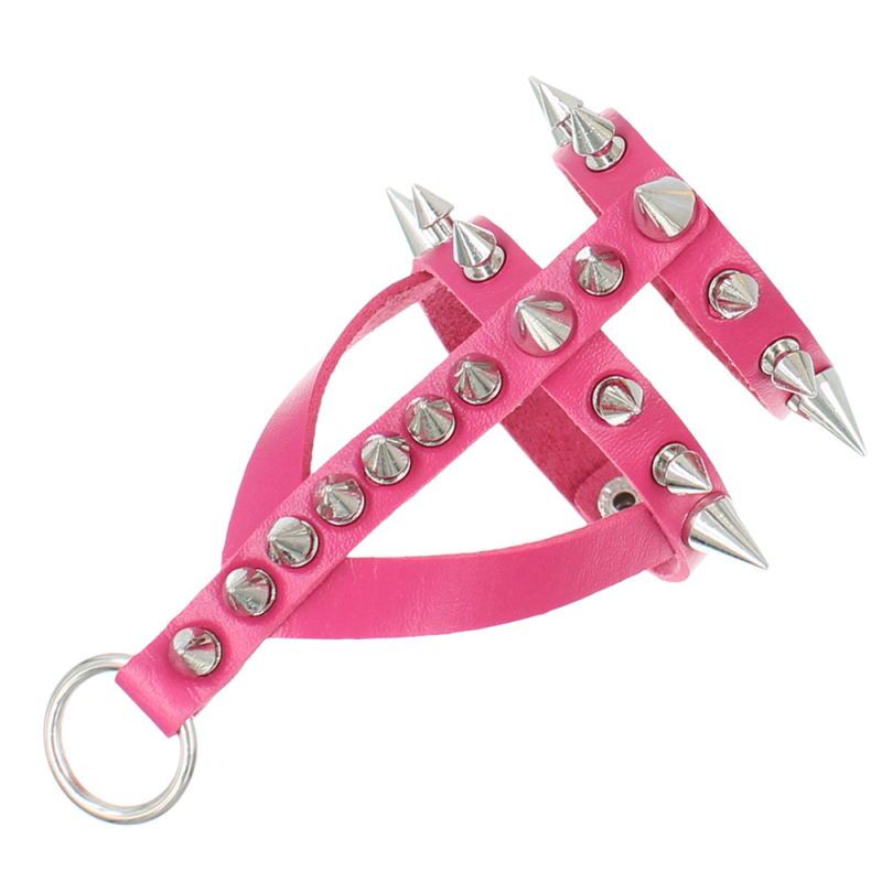 Odos apyrankė gotikinio-punk stiliaus su smaigiais kniedėmis, elektroplatinė apdaila, prekinis ženklas Ova