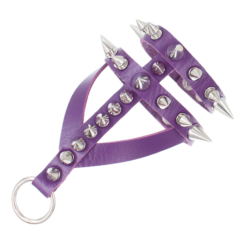 Odos apyrankė gotikinio-punk stiliaus su smaigiais kniedėmis, elektroplatinė apdaila, prekinis ženklas Ova