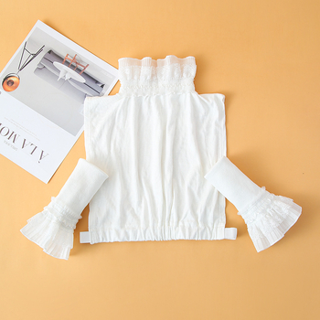 Dirbtinė apykaklė su nėrine siuvinėjimu ir pusiau aukštas kaklas — Snow Velvet nailono išorė, poliesterio mišinys viduje, lygi audinys, žiemos stilius Puchang