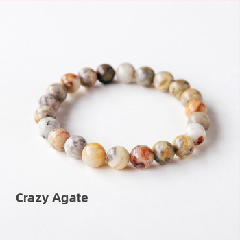 Natūralaus kristalo apyrankė – poliruota, unisex, paprastas geometrinis stilius, kilmė Yiwu