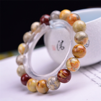 Natūralaus kristalo apyrankė – poliruota, unisex, paprastas geometrinis stilius, kilmė Yiwu