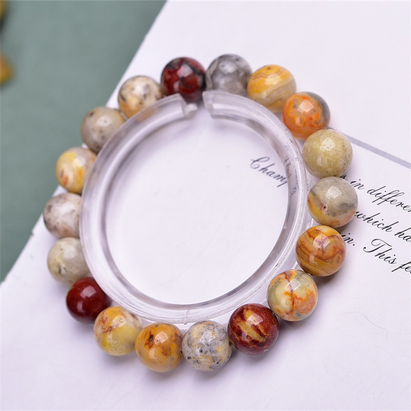 Natūralaus kristalo apyrankė – poliruota, unisex, paprastas geometrinis stilius, kilmė Yiwu