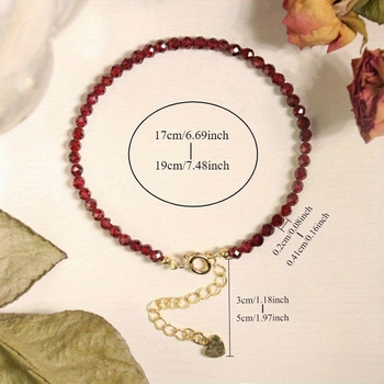 Granato karoliukų apyrankė moterims | poliruotas paviršius, geometrinė forma, madingi rankiniai papuošalai