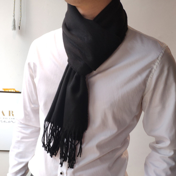 Vyrų šalikas su Korejos stiliaus languotu raštu ir kutais, imitacinis kašmyras, twill audinys, jacquard