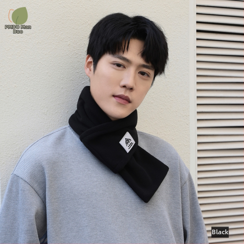 P·M·Duo fliso šalis vyrams, kaklo šildytuvas žiemai, poliesteris, megztas audinys