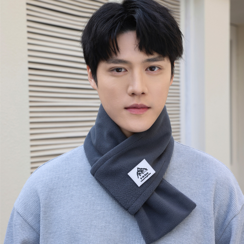 P·M·Duo fliso šalis vyrams, kaklo šildytuvas žiemai, poliesteris, megztas audinys