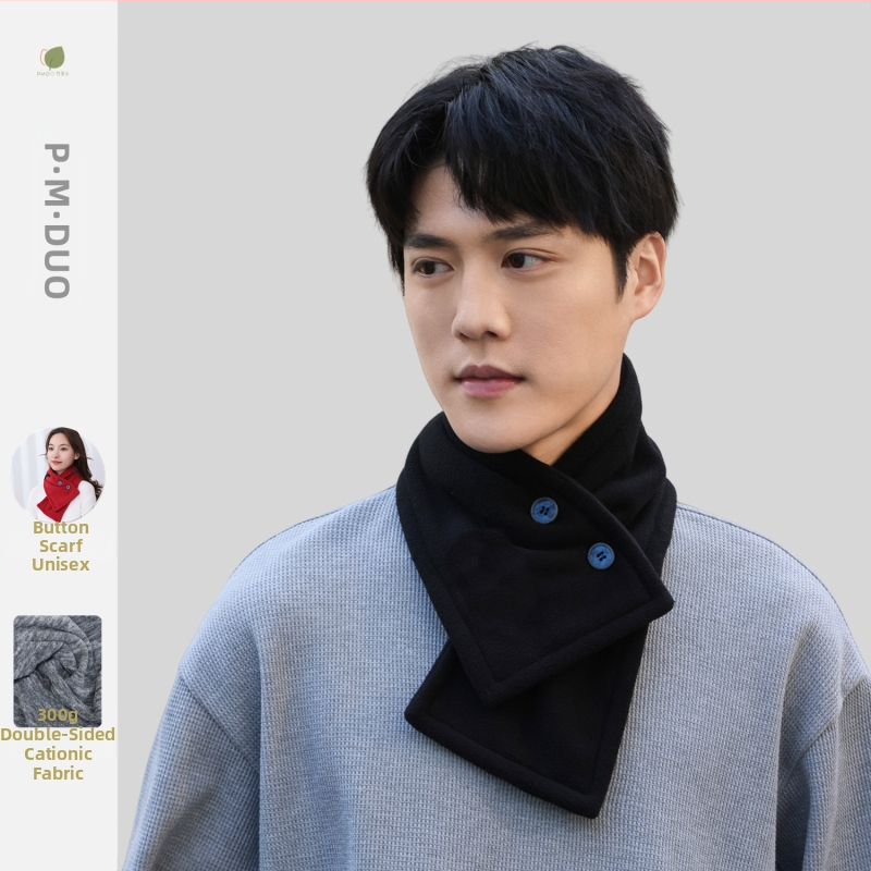 P·M·Duo fliso šalis vyrams, kaklo šildytuvas žiemai, poliesteris, megztas audinys