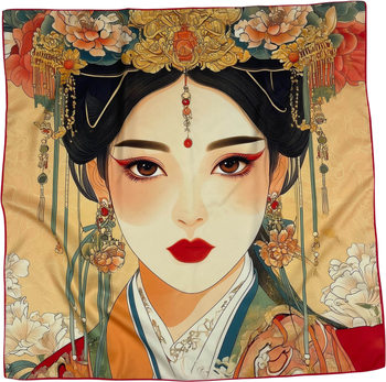 Kvadra­tinė galvos šalikas su kelių stilių elementų (warp-knitted poliesteris; spaudinimas; vasaros naudojimui; 2025 m. pavasario leidimas; stilius: kvadratinis rankšluostis, street, hip hop, IN stilius)