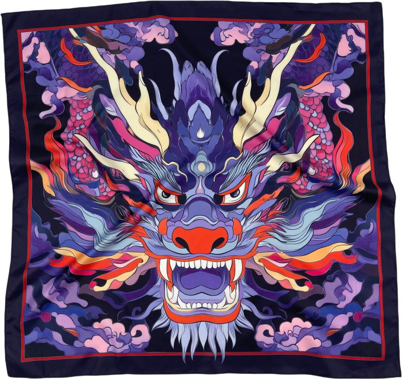 Kvadra­tinė galvos šalikas su kelių stilių elementų (warp-knitted poliesteris; spaudinimas; vasaros naudojimui; 2025 m. pavasario leidimas; stilius: kvadratinis rankšluostis, street, hip hop, IN stilius)