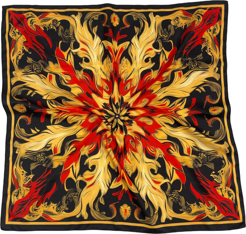 Kvadra­tinė galvos šalikas su kelių stilių elementų (warp-knitted poliesteris; spaudinimas; vasaros naudojimui; 2025 m. pavasario leidimas; stilius: kvadratinis rankšluostis, street, hip hop, IN stilius)