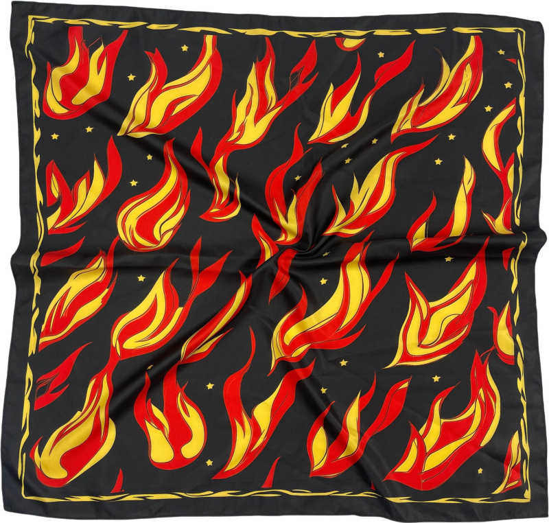 Kvadra­tinė galvos šalikas su kelių stilių elementų (warp-knitted poliesteris; spaudinimas; vasaros naudojimui; 2025 m. pavasario leidimas; stilius: kvadratinis rankšluostis, street, hip hop, IN stilius)