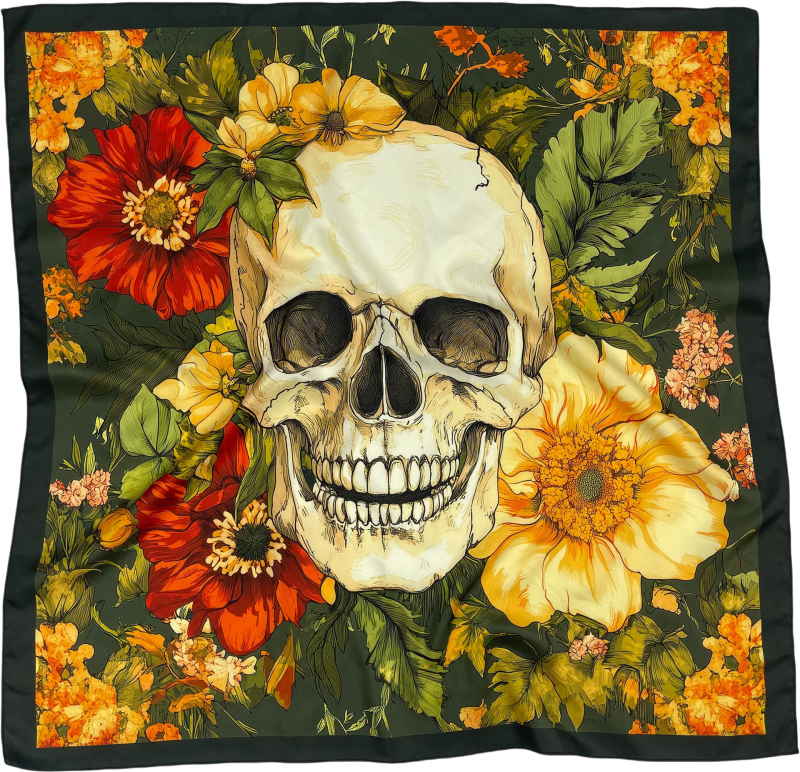 Kvadra­tinė galvos šalikas su kelių stilių elementų (warp-knitted poliesteris; spaudinimas; vasaros naudojimui; 2025 m. pavasario leidimas; stilius: kvadratinis rankšluostis, street, hip hop, IN stilius)