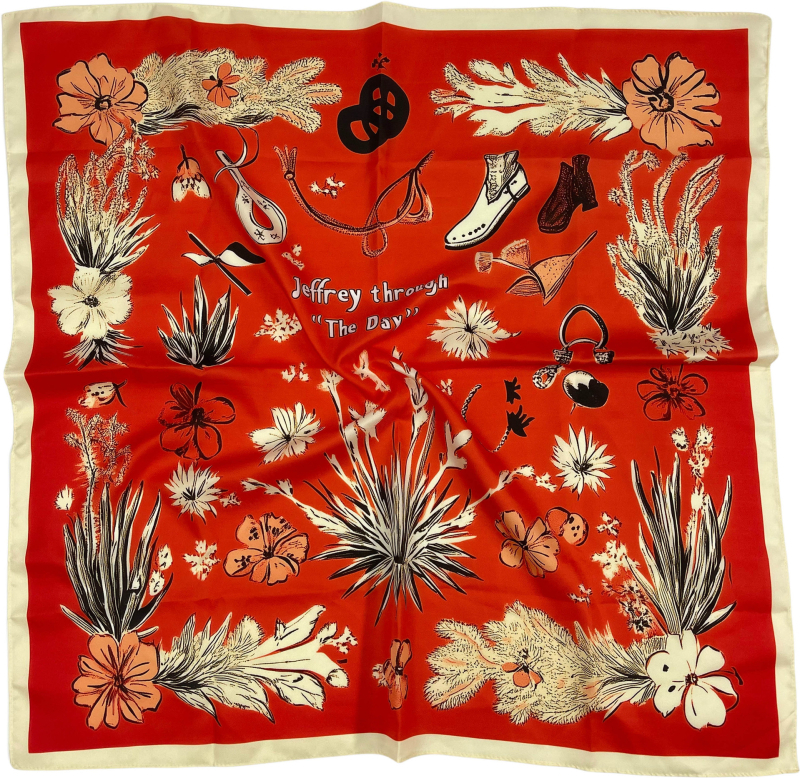 Kvadra­tinė galvos šalikas su kelių stilių elementų (warp-knitted poliesteris; spaudinimas; vasaros naudojimui; 2025 m. pavasario leidimas; stilius: kvadratinis rankšluostis, street, hip hop, IN stilius)