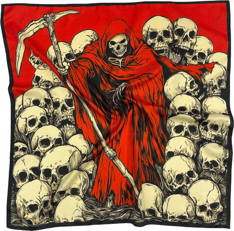 Kvadra­tinė galvos šalikas su kelių stilių elementų (warp-knitted poliesteris; spaudinimas; vasaros naudojimui; 2025 m. pavasario leidimas; stilius: kvadratinis rankšluostis, street, hip hop, IN stilius)