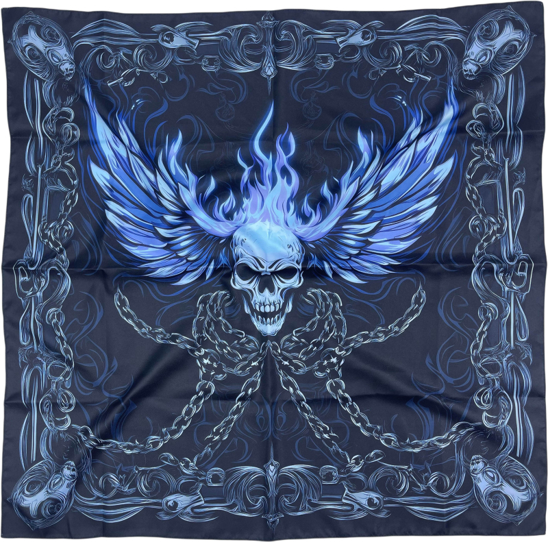 Kvadra­tinė galvos šalikas su kelių stilių elementų (warp-knitted poliesteris; spaudinimas; vasaros naudojimui; 2025 m. pavasario leidimas; stilius: kvadratinis rankšluostis, street, hip hop, IN stilius)