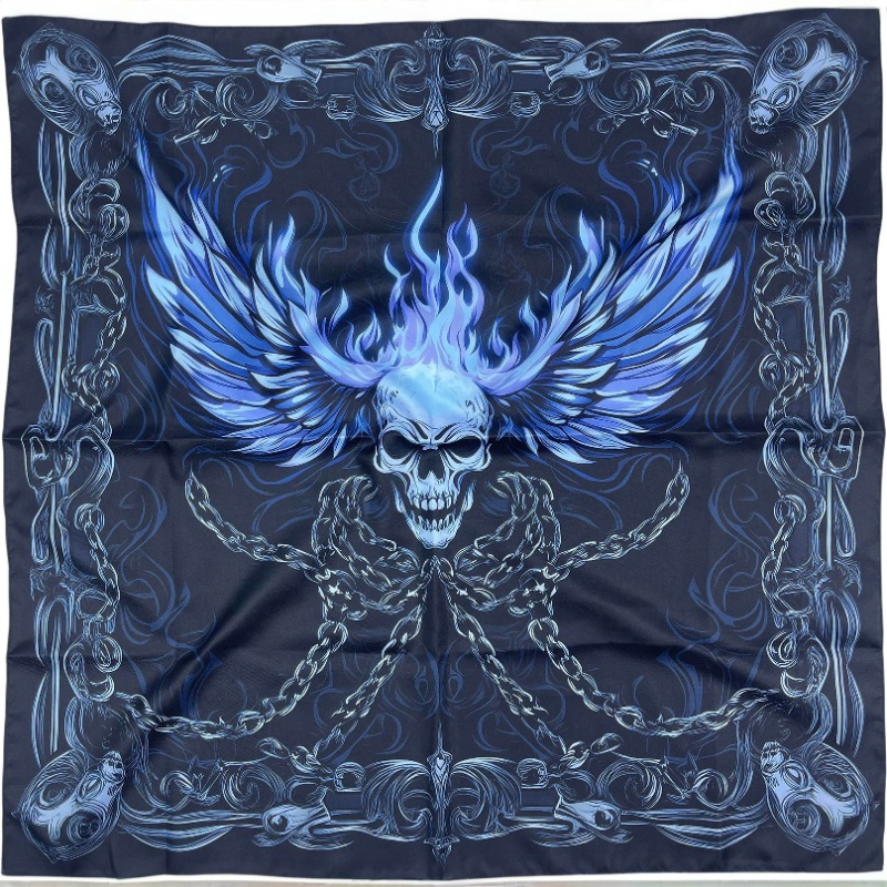 Kvadra­tinė galvos šalikas su kelių stilių elementų (warp-knitted poliesteris; spaudinimas; vasaros naudojimui; 2025 m. pavasario leidimas; stilius: kvadratinis rankšluostis, street, hip hop, IN stilius)