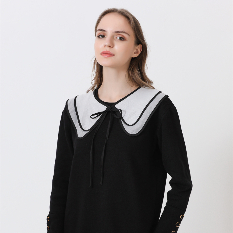 Γυναικείος ψεύτικος γιακάς από chiffon, διακοσμητικό φιόγκο, για όλες τις εποχές