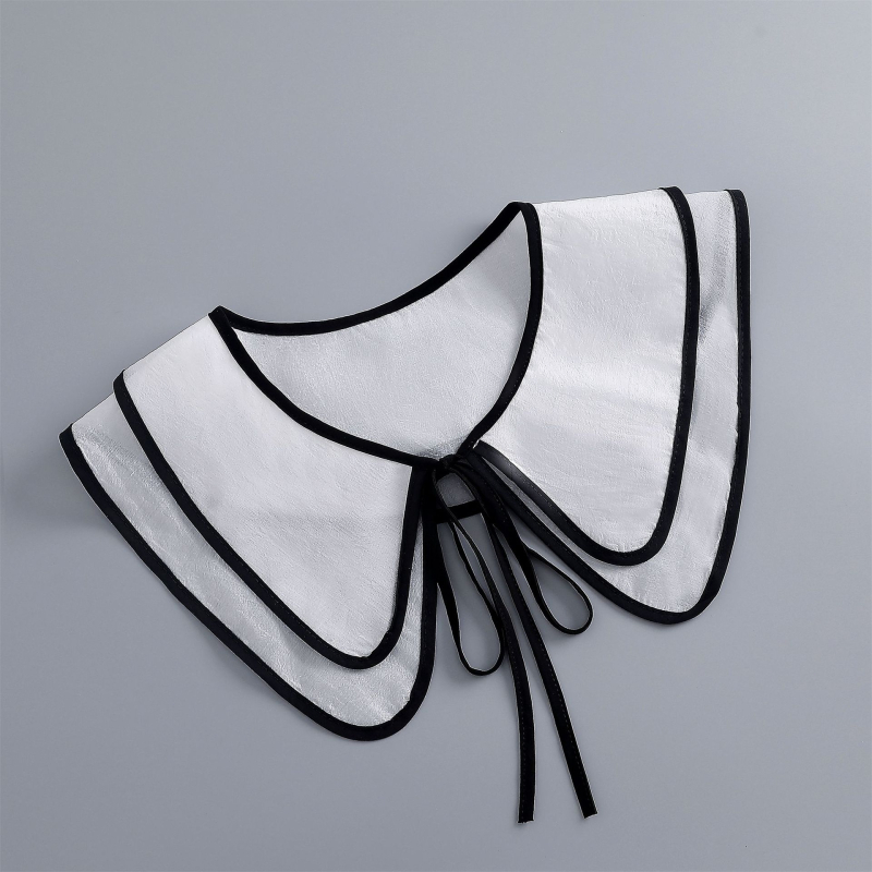 Moteriška šifono netikra apykaklė su kaspinu šalikui, visų sezonų aksesuaras