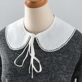 Dirbtinė apykaklė moterims, medvilnė, twill audinys, vienos spalvos, dekoratyvinė