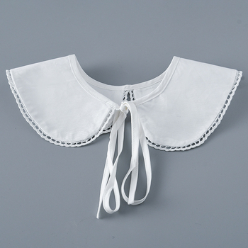 Dirbtinė apykaklė moterims, medvilnė, twill audinys, vienos spalvos, dekoratyvinė