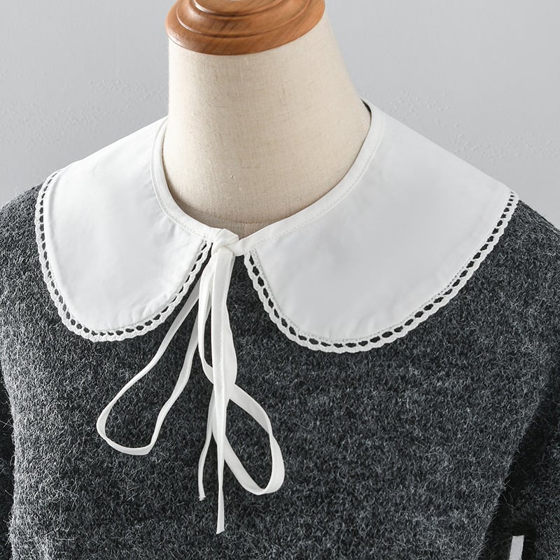 Dirbtinė apykaklė moterims, medvilnė, twill audinys, vienos spalvos, dekoratyvinė