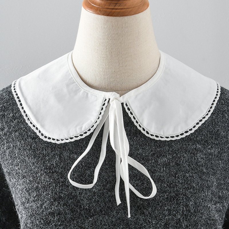 Dirbtinė apykaklė moterims, medvilnė, twill audinys, vienos spalvos, dekoratyvinė