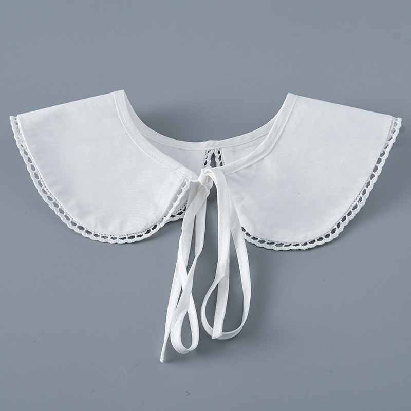 Dirbtinė apykaklė moterims, medvilnė, twill audinys, vienos spalvos, dekoratyvinė