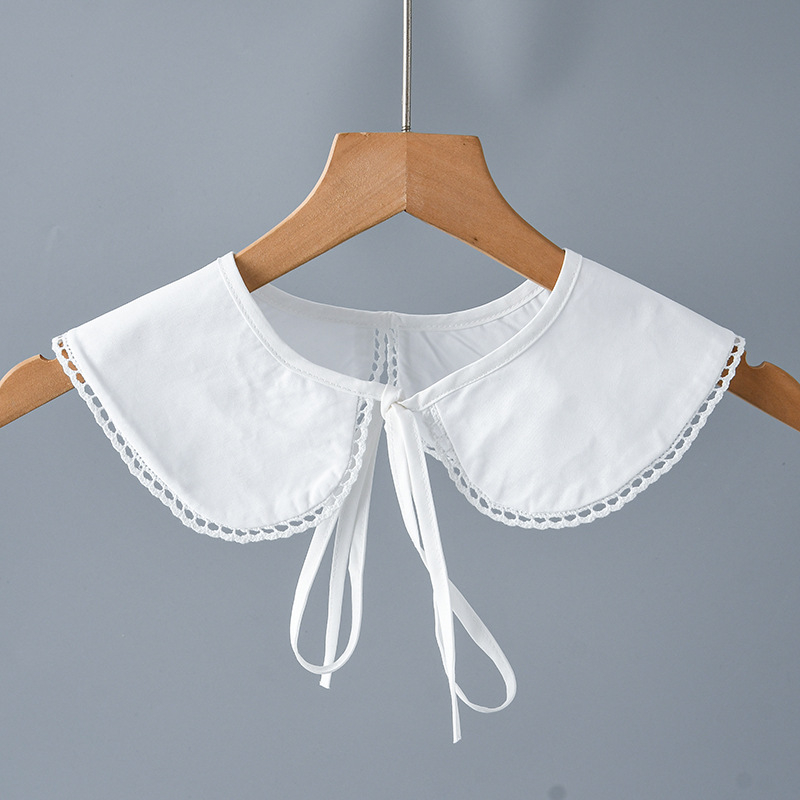 Dirbtinė apykaklė moterims, medvilnė, twill audinys, vienos spalvos, dekoratyvinė