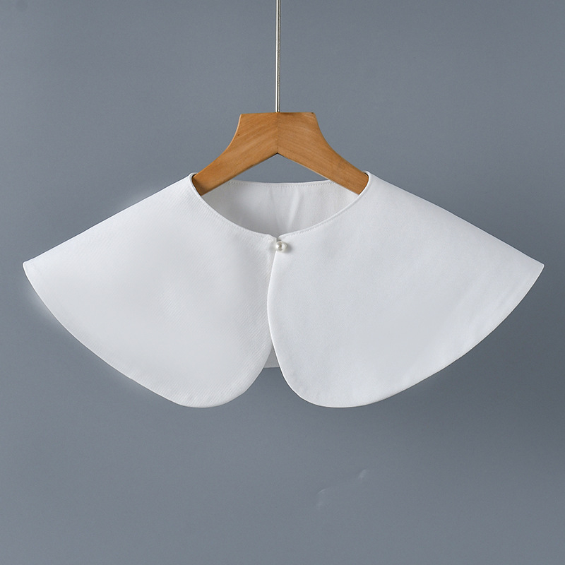 Šalikas su imitacine apykakle, satino audinys, monochrominis raštas, tinkamas visiems sezonams, japoniško/korejiško mielas stilius, dekoratyvus aksesuaras