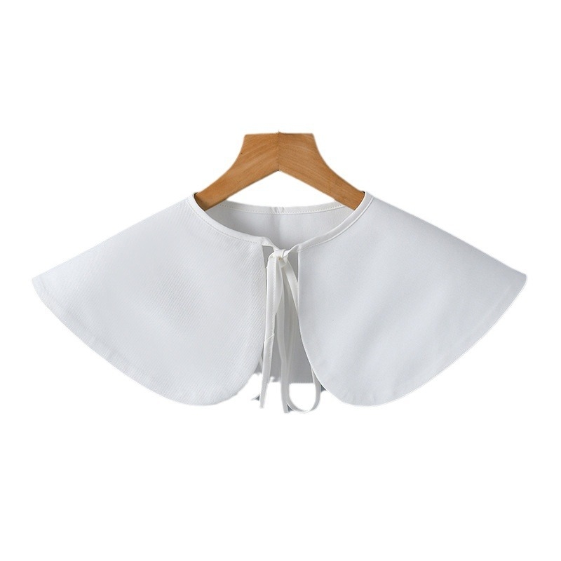 Šalikas su imitacine apykakle, satino audinys, monochrominis raštas, tinkamas visiems sezonams, japoniško/korejiško mielas stilius, dekoratyvus aksesuaras