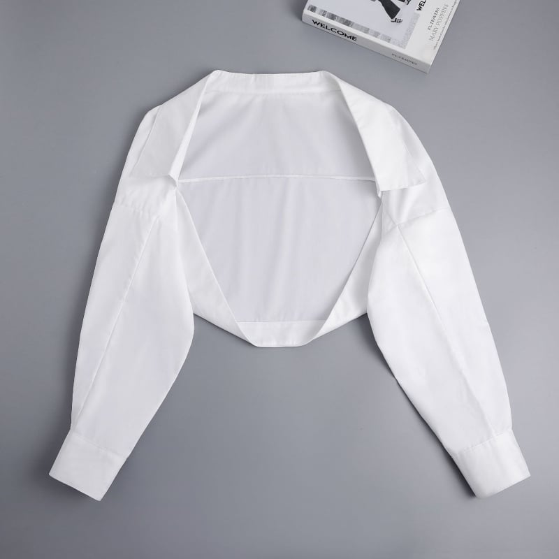 Šifono moterų išorinis rūbas su dekoratyvine apykakle ir šalikėliu, vienos spalvos modelis, ilgomis rankovėmis, tinka visoms sezonoms