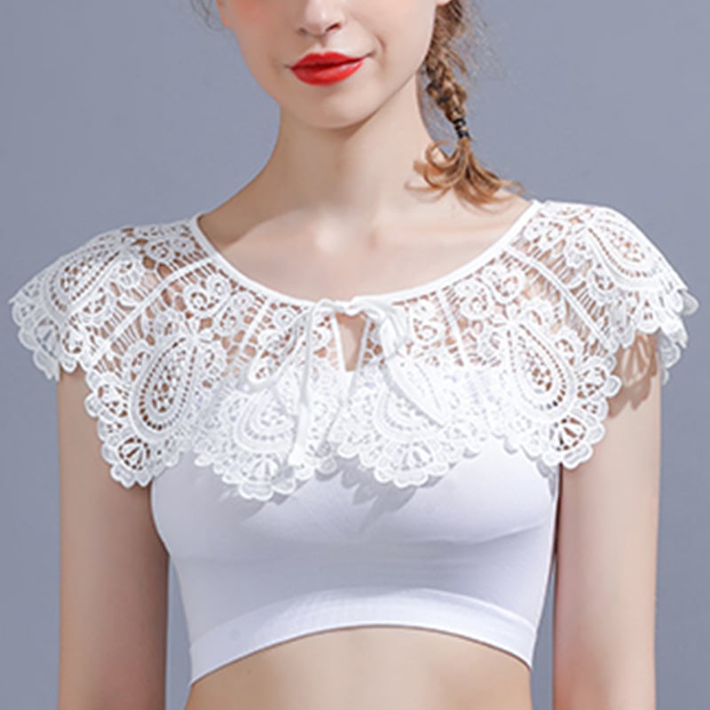 Nėrinių šalis su perforuota siuvinėjimu ir perlų sagtimi, poliesteris, warp mezgimas, vientisas raštas, AL22