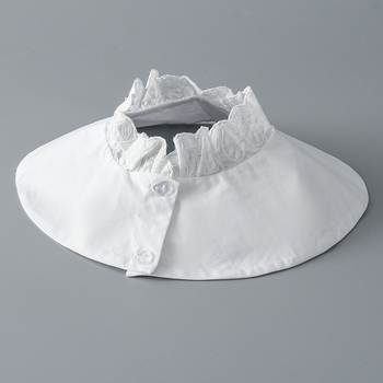 Dekoratyvinė melaginga apykaklė moterims su raišteliais – dviejų naudojimo šalikėlis, twill medvilnė, vienarūšis raštas, visoms sezonoms, japoniškas ir korėjietiškas saldus stilius