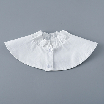 Dekoratyvinė melaginga apykaklė moterims su raišteliais – dviejų naudojimo šalikėlis, twill medvilnė, vienarūšis raštas, visoms sezonoms, japoniškas ir korėjietiškas saldus stilius