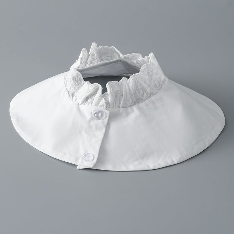 Dekoratyvinė melaginga apykaklė moterims su raišteliais – dviejų naudojimo šalikėlis, twill medvilnė, vienarūšis raštas, visoms sezonoms, japoniškas ir korėjietiškas saldus stilius