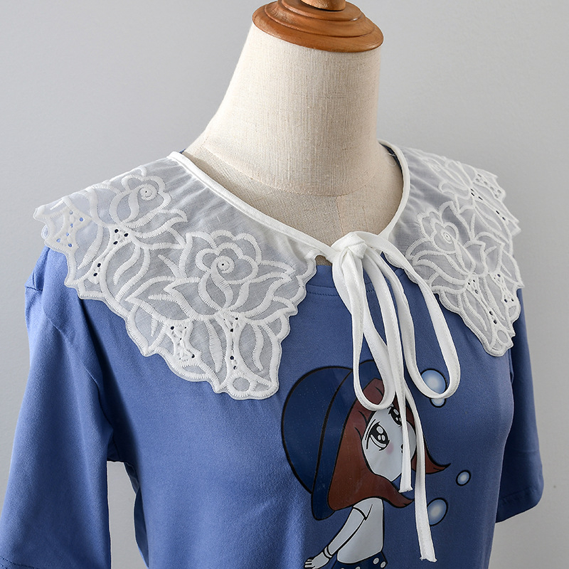 Atsegiamas dekoratyvinis apykaklės aksesuaras moterų suknelėms ir megztiniams - medvilnė - visos sezonos - dekoras