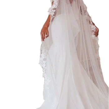 Nuotakos šalis su perlų nėriniu – poliesteris, vienos spalvos raštas, išsiuvinėtas, visiems sezonams