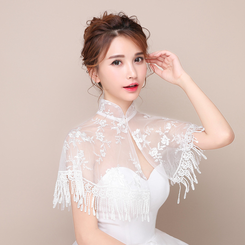 Nuotakos tinklo nėrinių šalis su kutais – nailono siūlai, gėlių raštas, dekoratyvinis naudojimas vestuvėms ir saulės apsauga