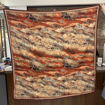 Woochun kvadratinis šalis vintage etninio stiliaus, acetato audinys; polieteris; viskozė; turinys 51–60%.