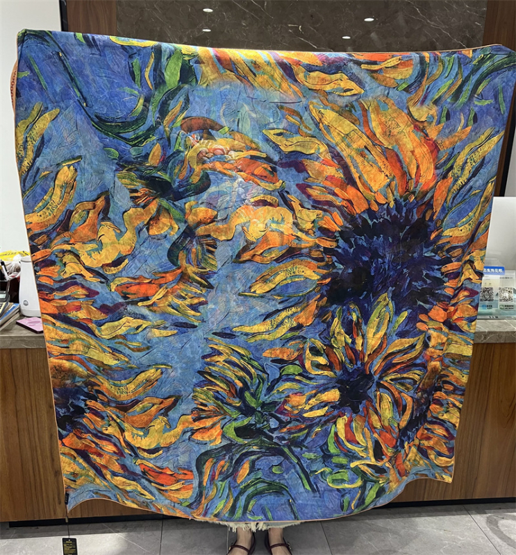 Woochun kvadratinis šalis vintage etninio stiliaus, acetato audinys; polieteris; viskozė; turinys 51–60%.