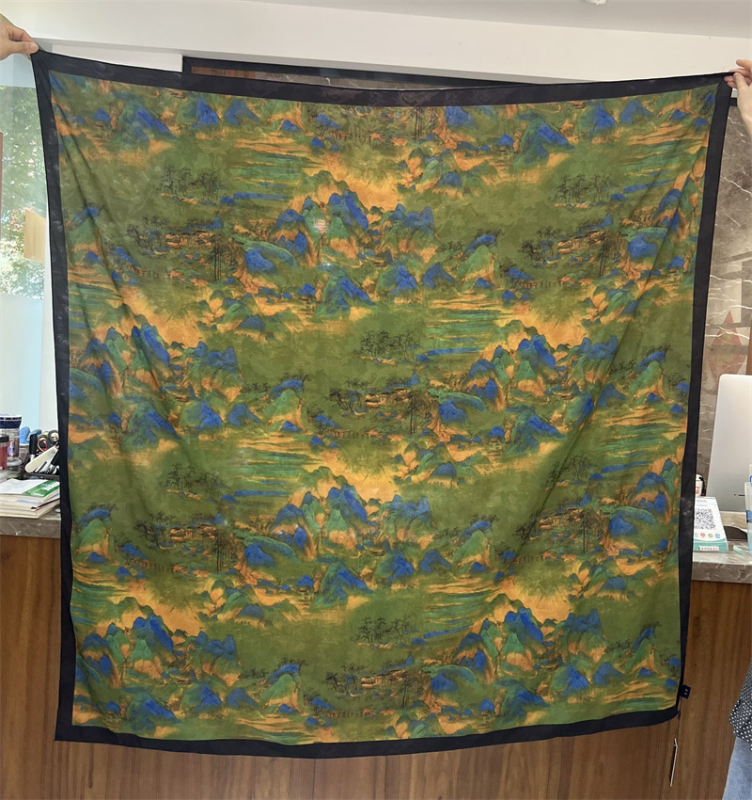 Woochun kvadratinis šalis vintage etninio stiliaus, acetato audinys; polieteris; viskozė; turinys 51–60%.