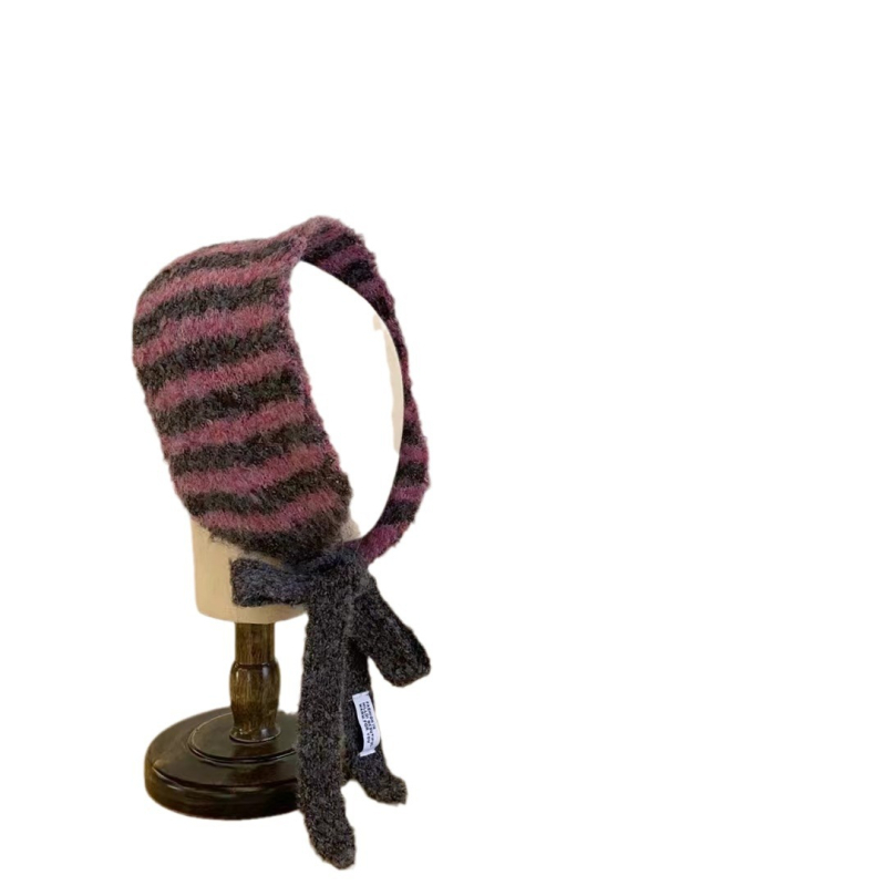 Φουλάρι κορεατικού στυλ με ρίγες, πλεκτό σε απλό πλέξιμο, για ζεστό χειμώνα