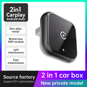 CarPlay belaidė adapterio dėžutė laidiniam CarPlay ir Android Auto, USB-C sąsaja, Linux OS, cinko lydinys, modelis carplay box-c08