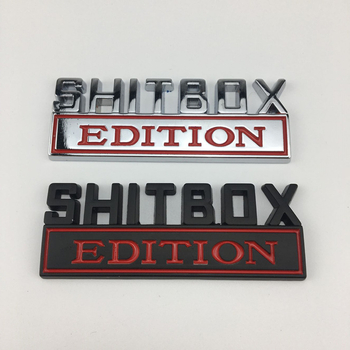 Automobilio emblema, cinko lydinys, SHITBOX EDITION, klijuota montavimas