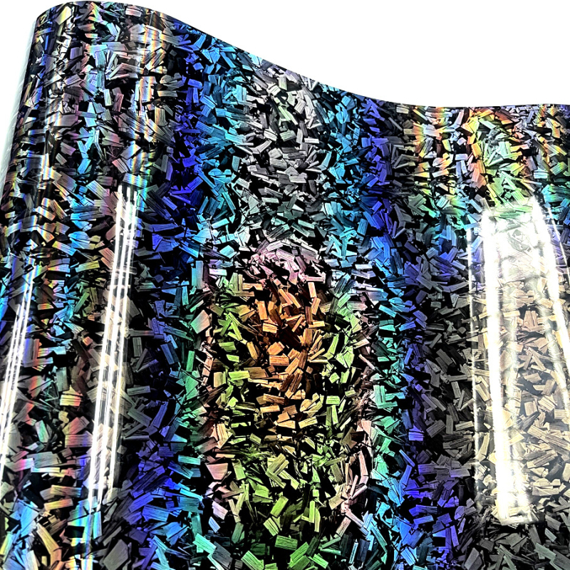 Automobilio vidinės dalies lipdukas su PET pluošto anglies raštu, PVC medžiaga, lipnus montavimas, visam automobiliui