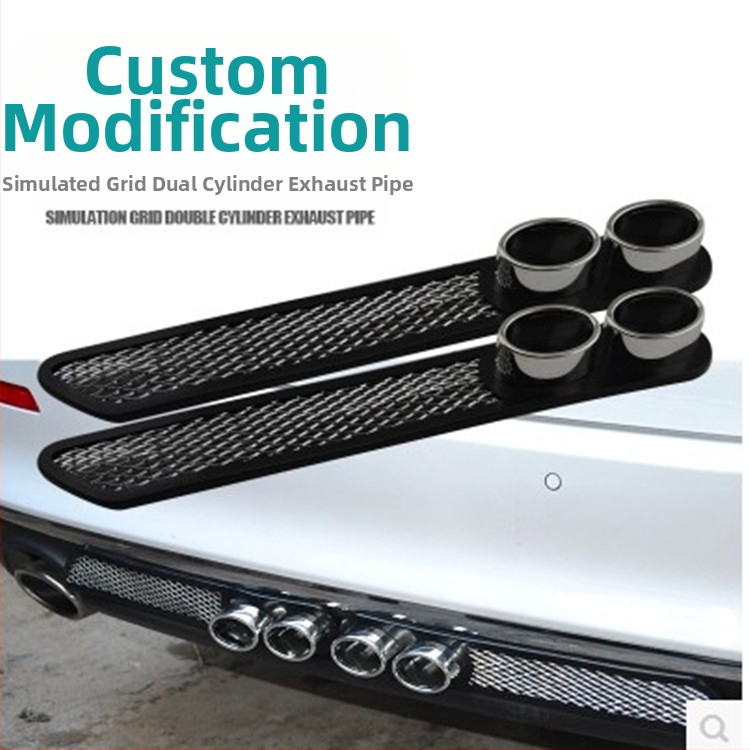 Zadný dekoratívny ventíl automobilu – falošný výfuk, simulácia, filmový materiál, samolepiace, prispôsobiteľné