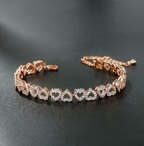 Cirkonio apyrankė su deimantiniu pjovimu, širdies ir lašinio formos moterims