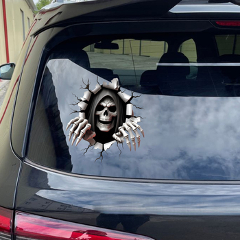 Automobilio lipdukas 3D siaubas – vandeniui atsparus dekoras karoseriui, lipnus užklijimas