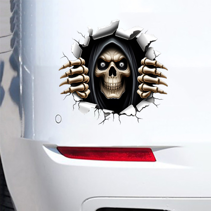 Automobilio lipdukas 3D siaubas – vandeniui atsparus dekoras karoseriui, lipnus užklijimas